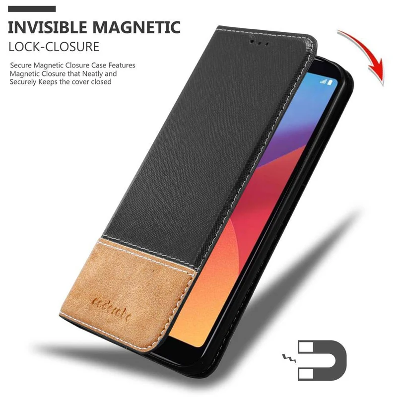 Cadorabo Hülle kompatibel mit LG G6 Schutzhülle mit Magnetverschluss, Standfunktion und Kartenfach