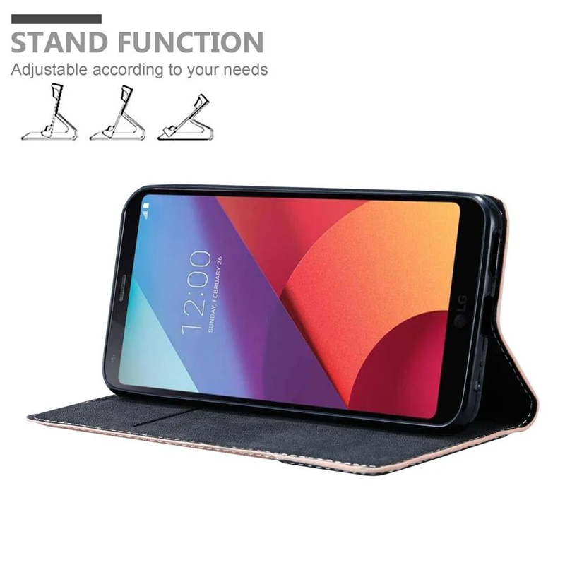 Cadorabo Hülle kompatibel mit LG G6 Schutzhülle mit Magnetverschluss, Standfunktion und Kartenfach
