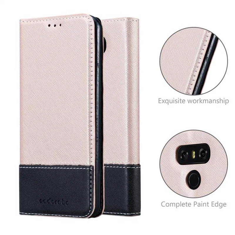 Cadorabo Hülle kompatibel mit LG G6 Schutzhülle mit Magnetverschluss, Standfunktion und Kartenfach