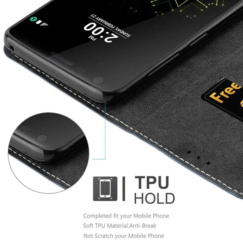 Cadorabo Hülle kompatibel mit LG G5 Schutzhülle mit Magnetverschluss, Standfunktion und Kartenfach