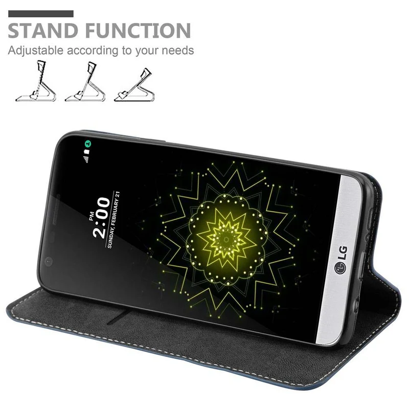 Cadorabo Hülle kompatibel mit LG G5 Schutzhülle mit Magnetverschluss, Standfunktion und Kartenfach