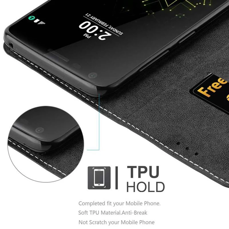 Cadorabo Hülle kompatibel mit LG G5 Schutzhülle mit Magnetverschluss, Standfunktion und Kartenfach