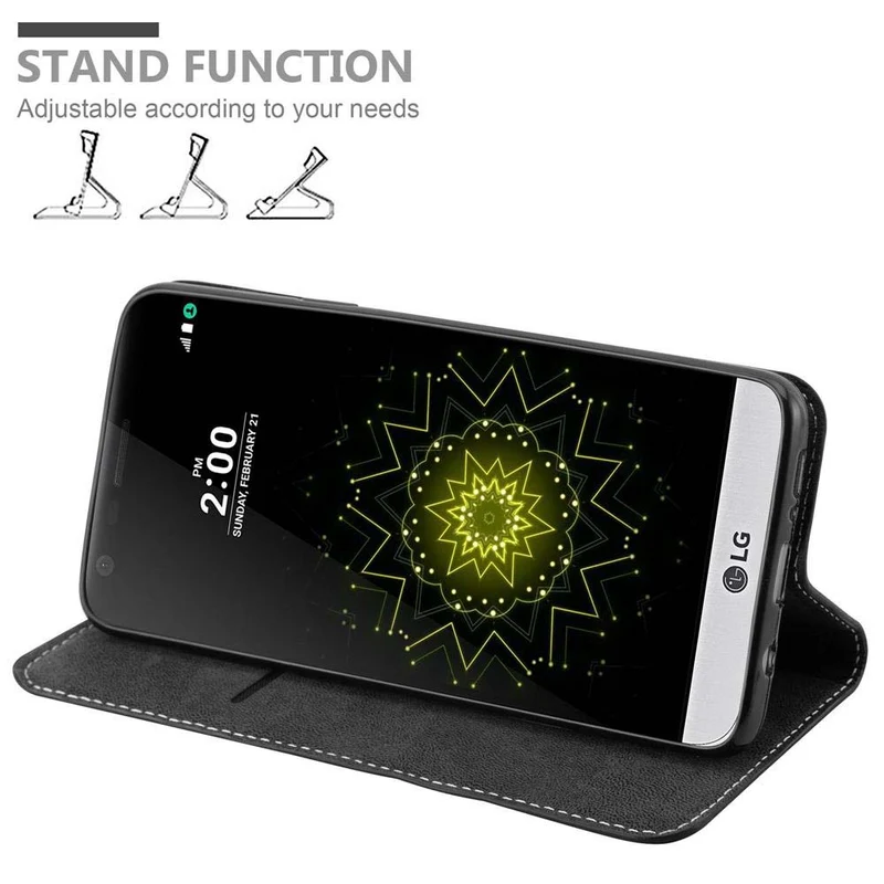 Cadorabo Hülle kompatibel mit LG G5 Schutzhülle mit Magnetverschluss, Standfunktion und Kartenfach