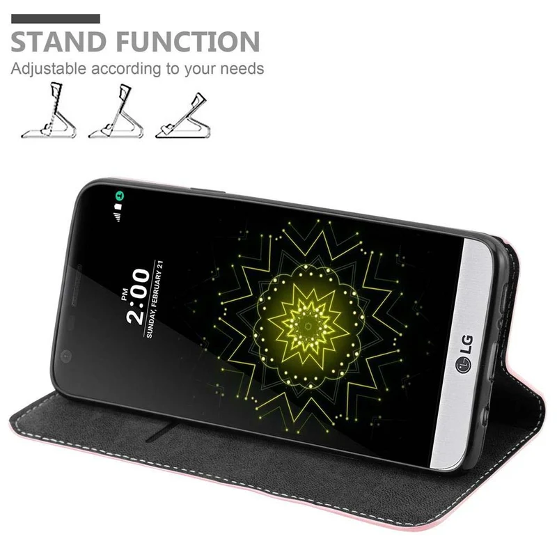 Cadorabo Hülle kompatibel mit LG G5 Schutzhülle mit Magnetverschluss, Standfunktion und Kartenfach
