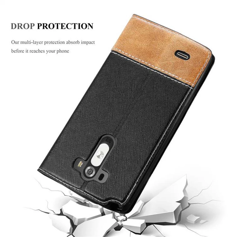 Cadorabo Hülle kompatibel mit LG G3 Schutzhülle mit Magnetverschluss, Standfunktion und Kartenfach