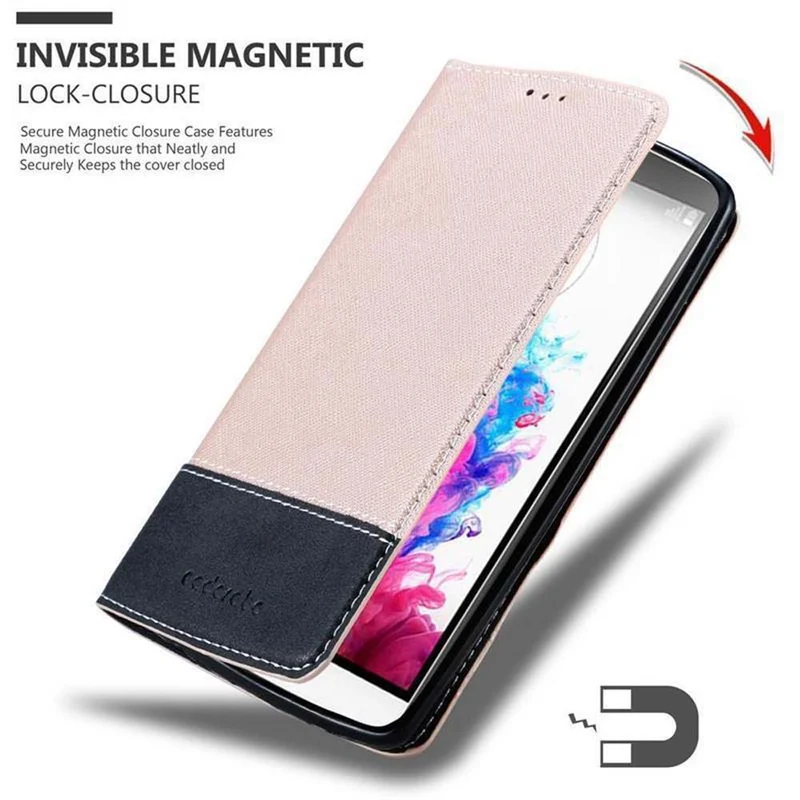 Cadorabo Hülle kompatibel mit LG G3 Schutzhülle mit Magnetverschluss, Standfunktion und Kartenfach