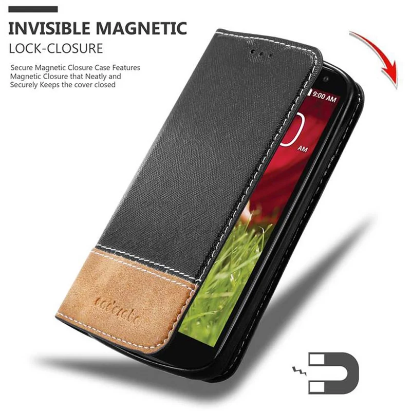 Cadorabo Hülle kompatibel mit LG G2 MINI Schutzhülle mit Magnetverschluss, Standfunktion und Kartenfach