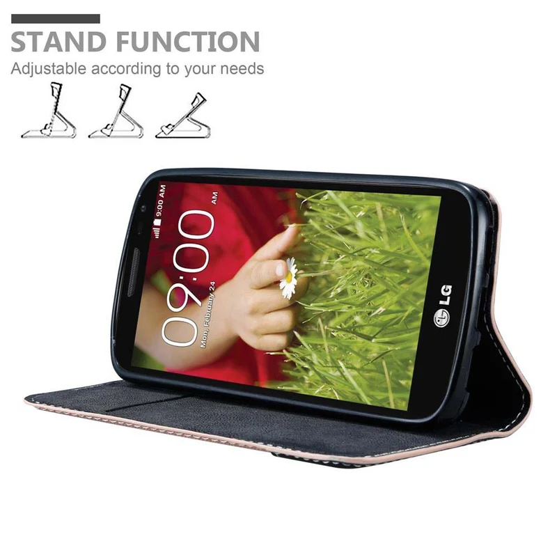 Cadorabo Hülle kompatibel mit LG G2 MINI Schutzhülle mit Magnetverschluss, Standfunktion und Kartenfach