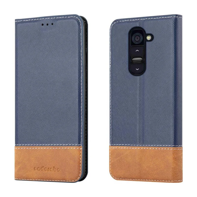 Cadorabo Hülle kompatibel mit LG G2 Schutzhülle mit Magnetverschluss, Standfunktion und Kartenfach
