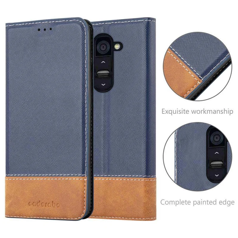 Cadorabo Hülle kompatibel mit LG G2 Schutzhülle mit Magnetverschluss, Standfunktion und Kartenfach