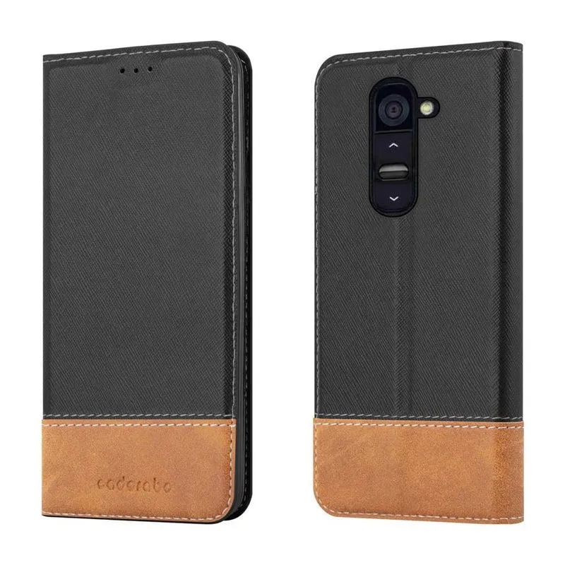 Cadorabo Hülle kompatibel mit LG G2 Schutzhülle mit Magnetverschluss, Standfunktion und Kartenfach