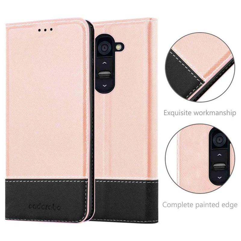 Cadorabo Hülle kompatibel mit LG G2 Schutzhülle mit Magnetverschluss, Standfunktion und Kartenfach