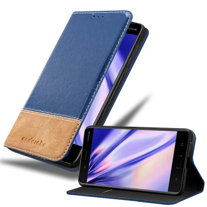 Cadorabo Hülle kompatibel mit Nokia 8 2017 Schutzhülle mit Magnetverschluss, Standfunktion und Kartenfach