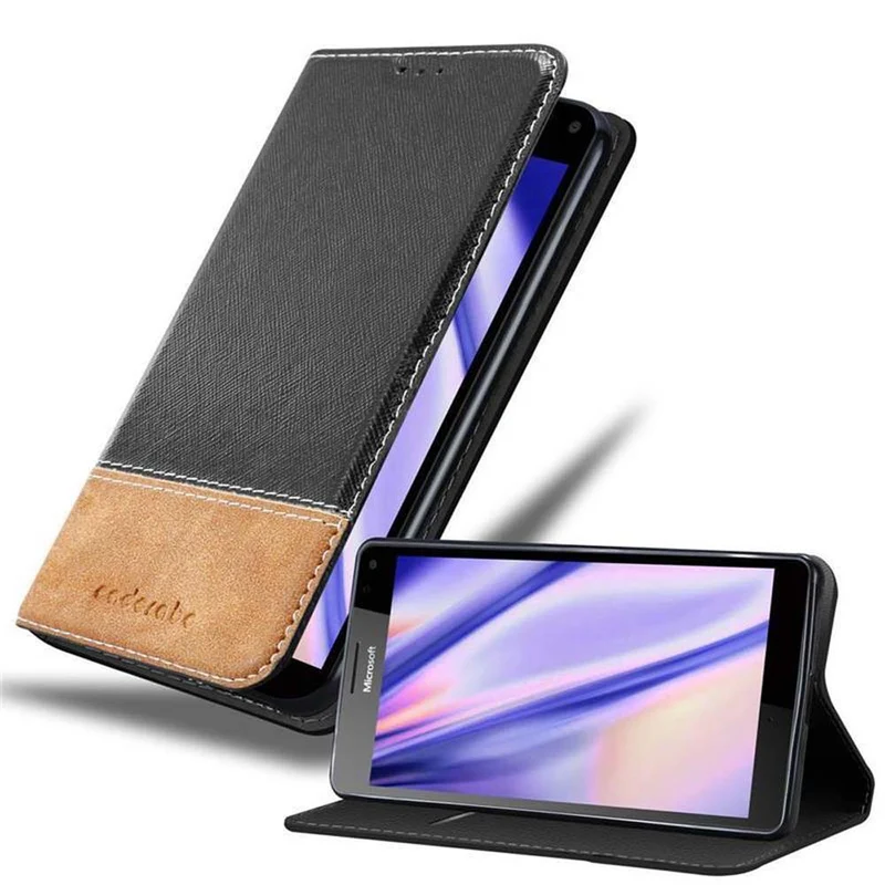 Cadorabo Hülle kompatibel mit Nokia Lumia 950 Schutzhülle mit Magnetverschluss, Standfunktion und Kartenfach
