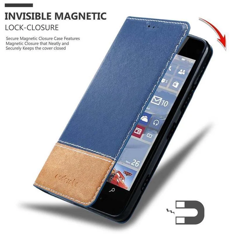 Cadorabo Hülle kompatibel mit Nokia Lumia 950 Schutzhülle mit Magnetverschluss, Standfunktion und Kartenfach