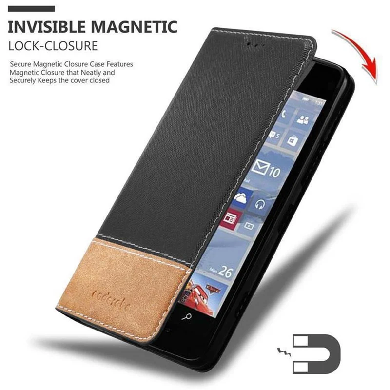 Cadorabo Hülle kompatibel mit Nokia Lumia 950 Schutzhülle mit Magnetverschluss, Standfunktion und Kartenfach