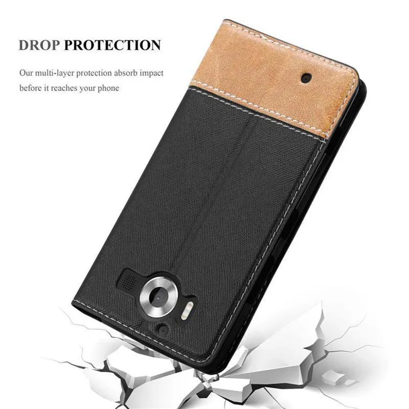 Cadorabo Hülle kompatibel mit Nokia Lumia 950 Schutzhülle mit Magnetverschluss, Standfunktion und Kartenfach