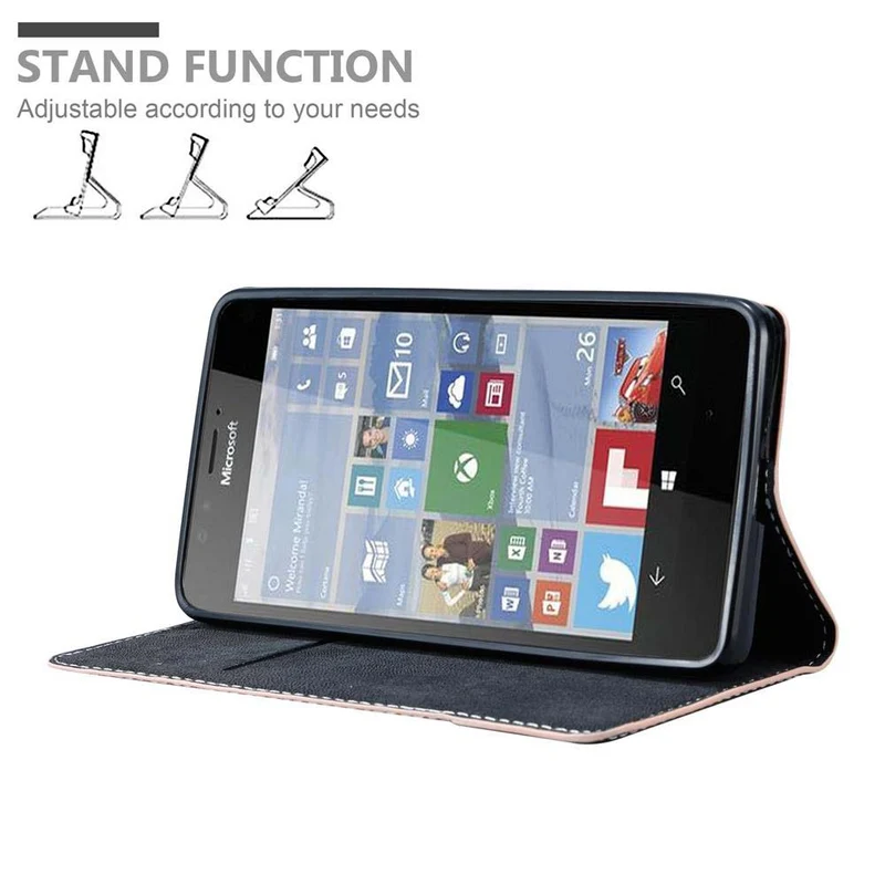 Cadorabo Hülle kompatibel mit Nokia Lumia 950 Schutzhülle mit Magnetverschluss, Standfunktion und Kartenfach