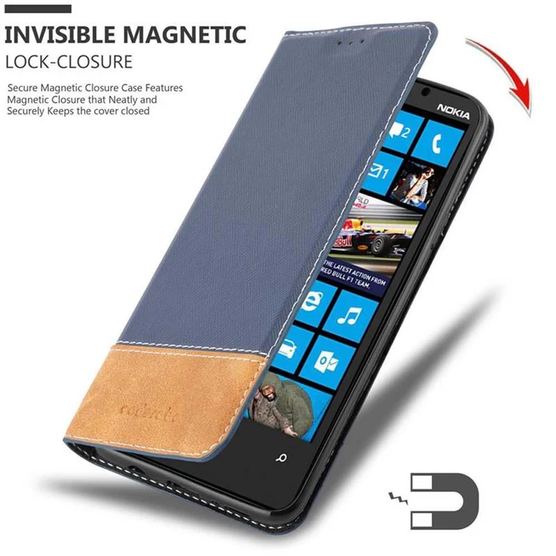 Cadorabo Hülle kompatibel mit Nokia Lumia 920 Schutzhülle mit Magnetverschluss, Standfunktion und Kartenfach