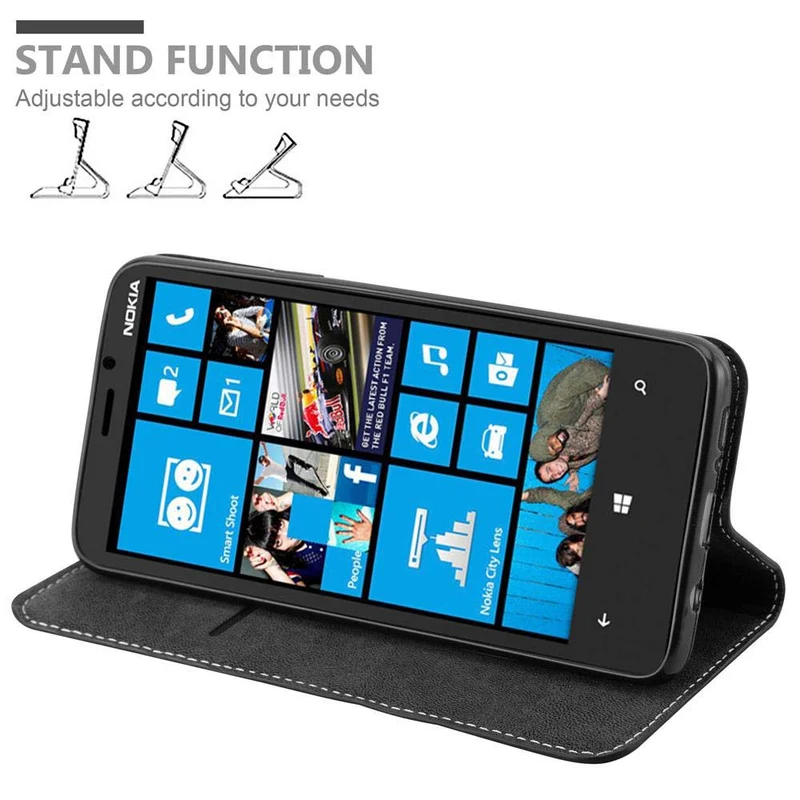 Cadorabo Hülle kompatibel mit Nokia Lumia 920 Schutzhülle mit Magnetverschluss, Standfunktion und Kartenfach
