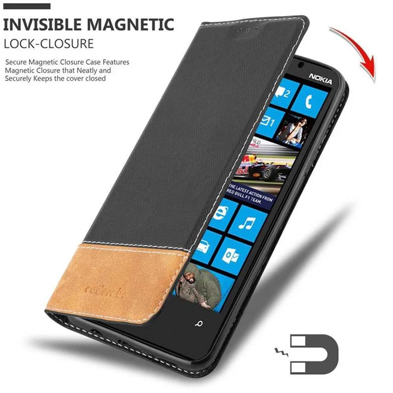 Cadorabo Hülle kompatibel mit Nokia Lumia 920 Schutzhülle mit Magnetverschluss, Standfunktion und Kartenfach