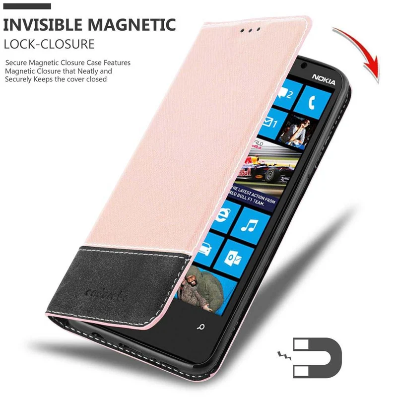 Cadorabo Hülle kompatibel mit Nokia Lumia 920 Schutzhülle mit Magnetverschluss, Standfunktion und Kartenfach