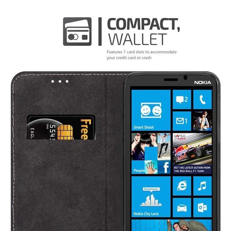 Cadorabo Hülle kompatibel mit Nokia Lumia 920 Schutzhülle mit Magnetverschluss, Standfunktion und Kartenfach