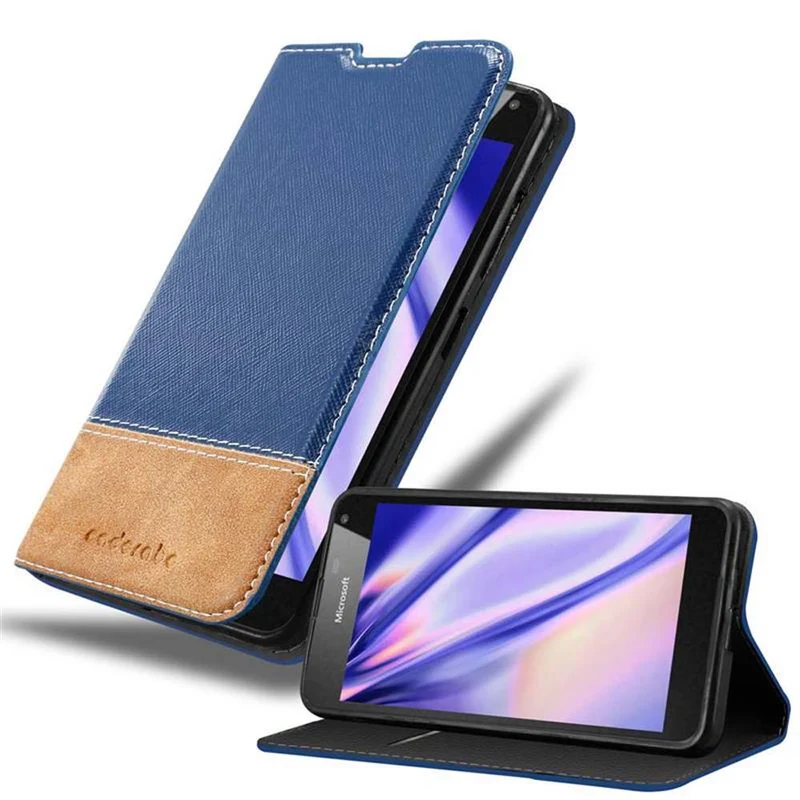 Cadorabo Hülle kompatibel mit Nokia Lumia 650 Schutzhülle mit Magnetverschluss, Standfunktion und Kartenfach