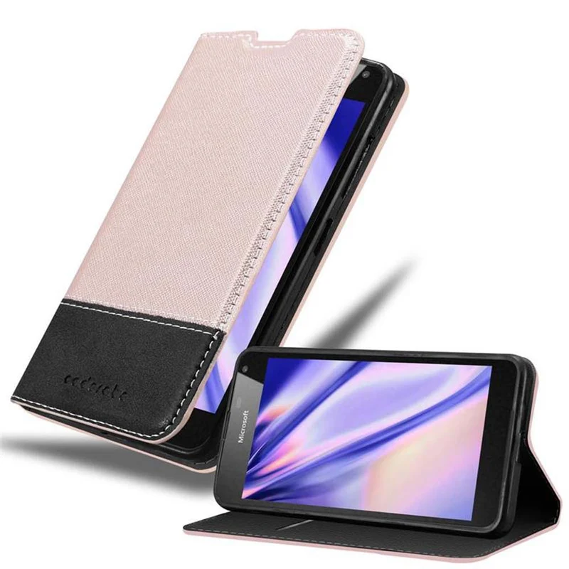 Cadorabo Hülle kompatibel mit Nokia Lumia 650 Schutzhülle mit Magnetverschluss, Standfunktion und Kartenfach