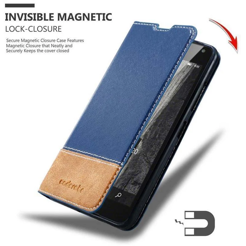 Cadorabo Hülle kompatibel mit Nokia Lumia 650 Schutzhülle mit Magnetverschluss, Standfunktion und Kartenfach