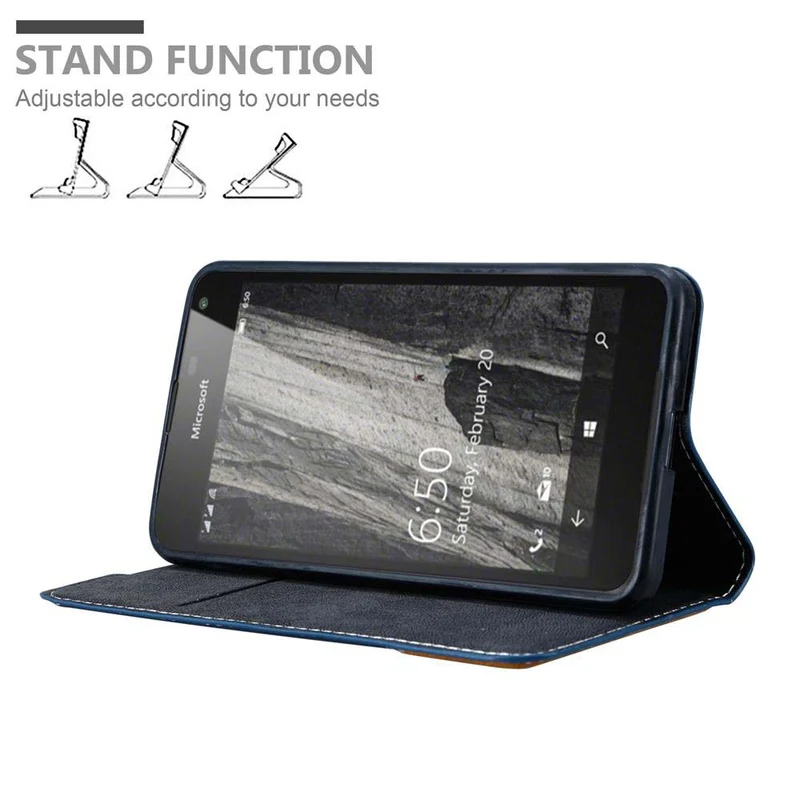Cadorabo Hülle kompatibel mit Nokia Lumia 650 Schutzhülle mit Magnetverschluss, Standfunktion und Kartenfach