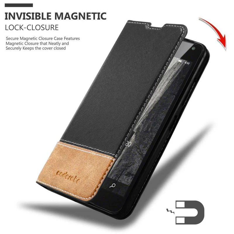 Cadorabo Hülle kompatibel mit Nokia Lumia 650 Schutzhülle mit Magnetverschluss, Standfunktion und Kartenfach