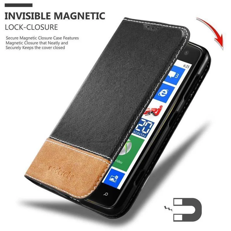 Cadorabo Hülle kompatibel mit Nokia Lumia 625 Schutzhülle mit Magnetverschluss, Standfunktion und Kartenfach