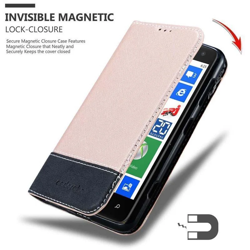 Cadorabo Hülle kompatibel mit Nokia Lumia 625 Schutzhülle mit Magnetverschluss, Standfunktion und Kartenfach