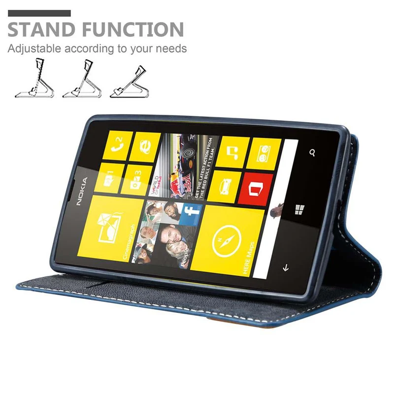 Cadorabo Hülle kompatibel mit Nokia Lumia 520 / 521 Schutzhülle mit Magnetverschluss, Standfunktion und Kartenfach