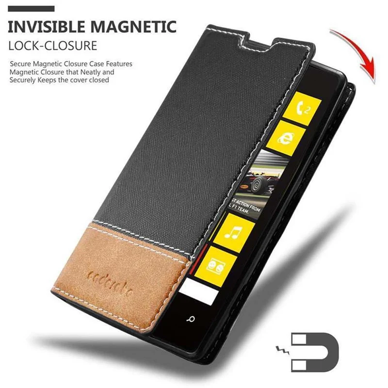 Cadorabo Hülle kompatibel mit Nokia Lumia 520 / 521 Schutzhülle mit Magnetverschluss, Standfunktion und Kartenfach