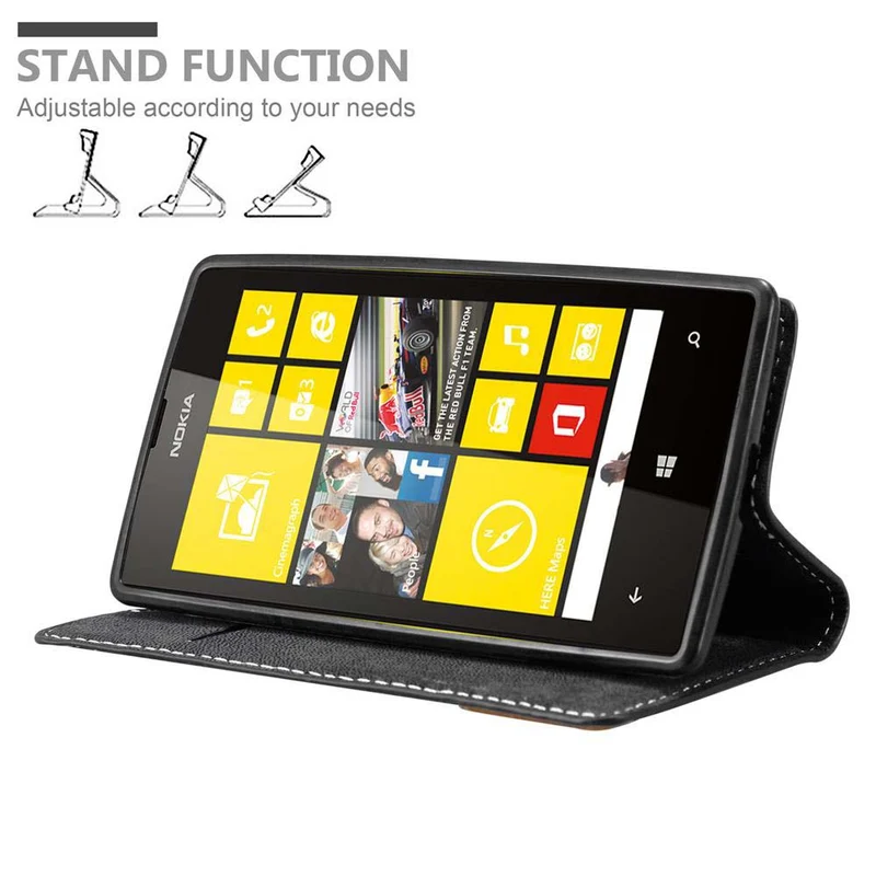 Cadorabo Hülle kompatibel mit Nokia Lumia 520 / 521 Schutzhülle mit Magnetverschluss, Standfunktion und Kartenfach