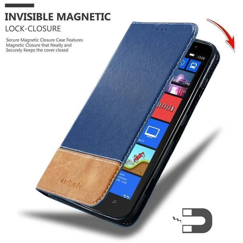 Cadorabo Hülle kompatibel mit Nokia Lumia 1320 Schutzhülle mit Magnetverschluss, Standfunktion und Kartenfach