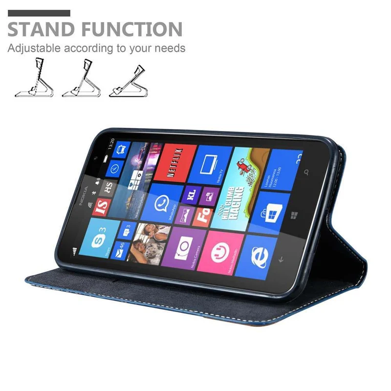 Cadorabo Hülle kompatibel mit Nokia Lumia 1320 Schutzhülle mit Magnetverschluss, Standfunktion und Kartenfach