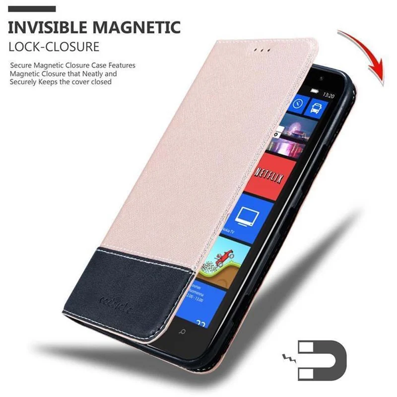Cadorabo Hülle kompatibel mit Nokia Lumia 1320 Schutzhülle mit Magnetverschluss, Standfunktion und Kartenfach