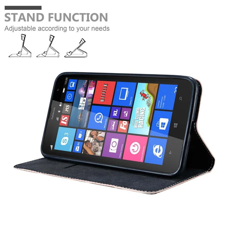 Cadorabo Hülle kompatibel mit Nokia Lumia 1320 Schutzhülle mit Magnetverschluss, Standfunktion und Kartenfach