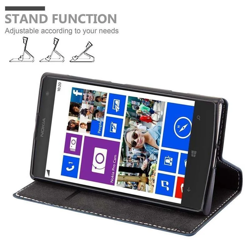 Cadorabo Hülle kompatibel mit Nokia Lumia 1020 Schutzhülle mit Magnetverschluss, Standfunktion und Kartenfach