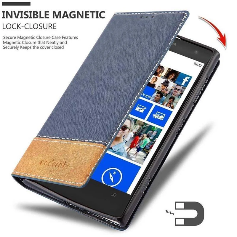 Cadorabo Hülle kompatibel mit Nokia Lumia 1020 Schutzhülle mit Magnetverschluss, Standfunktion und Kartenfach