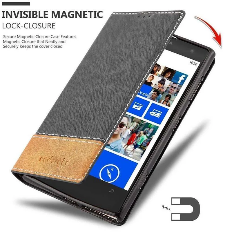Cadorabo Hülle kompatibel mit Nokia Lumia 1020 Schutzhülle mit Magnetverschluss, Standfunktion und Kartenfach
