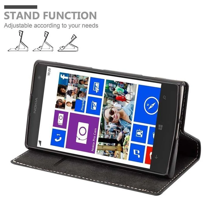 Cadorabo Hülle kompatibel mit Nokia Lumia 1020 Schutzhülle mit Magnetverschluss, Standfunktion und Kartenfach