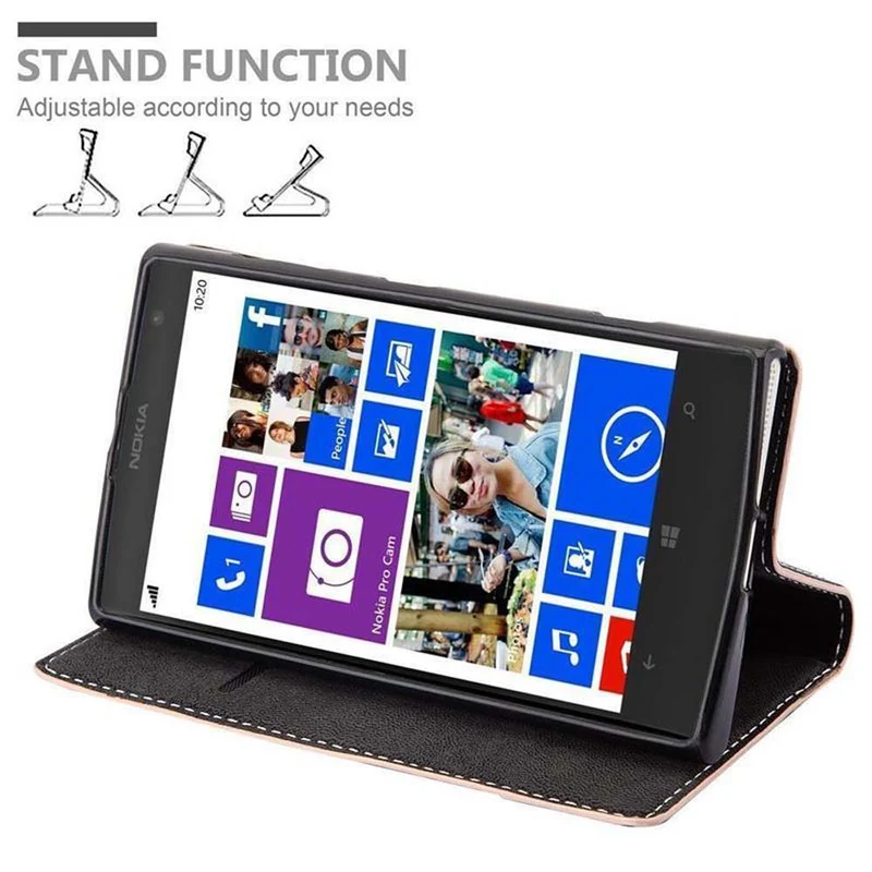 Cadorabo Hülle kompatibel mit Nokia Lumia 1020 Schutzhülle mit Magnetverschluss, Standfunktion und Kartenfach