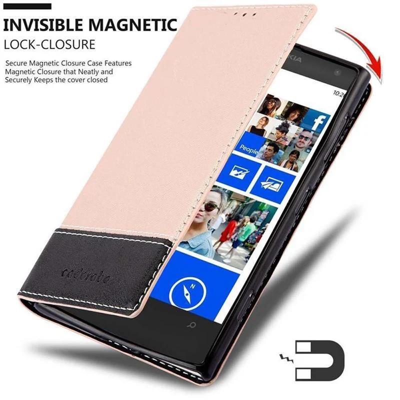Cadorabo Hülle kompatibel mit Nokia Lumia 1020 Schutzhülle mit Magnetverschluss, Standfunktion und Kartenfach