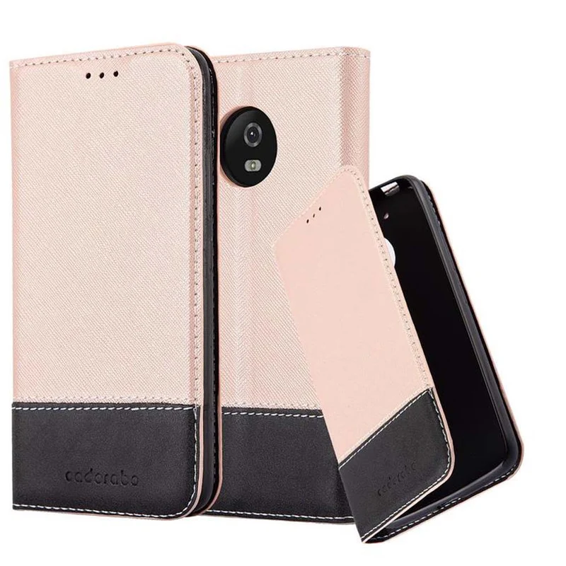Cadorabo Hülle kompatibel mit Motorola MOTO G5 Schutzhülle mit Magnetverschluss, Standfunktion und Kartenfach