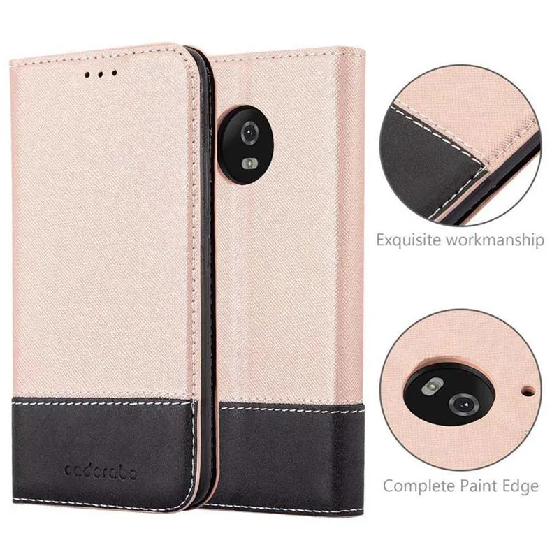 Cadorabo Hülle kompatibel mit Motorola MOTO G5 Schutzhülle mit Magnetverschluss, Standfunktion und Kartenfach