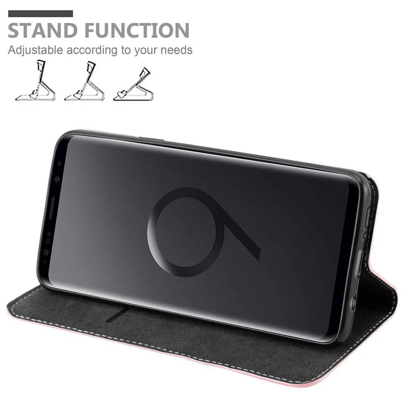 Cadorabo Hülle kompatibel mit Samsung Galaxy S9 PLUS Schutzhülle mit Magnetverschluss, Standfunktion und Kartenfach